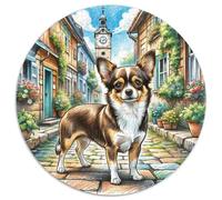Chihuahua 1000 Piece Round Puzzles Jigsaw for Adults Gift for Family Colorful for And Home Decor Unique Challenge Games 1000pcs (67.5x67.5cm)