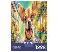 Chihuahua 1000 Piece Smiling Chihuahua in Town Jigsaw Puzzles for Puzzles 1000 Pieces Jigsaw for Adults Challenging for Adults Puzzles for Adults Adults Gifts 52x38cm/1000pcs