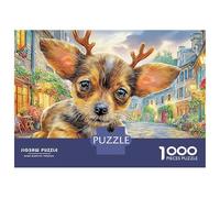Chihuahua 1000 Piece Vibrant Street Dash Cardboard Puzzle Adults Stress Relief Beginners Home Leisure Indoor Hobby Activity 70x50cm/1000pcs
