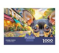 Chihuahua 1000 Piece Wet Cobblestone Stand Matte Finish Cardboard Puzzle Advanced Puzzlers Teenagers Quiet Time Indoor Activity 52x38cm/1000pcs
