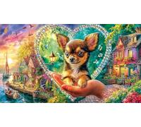 Chihuahua 1000 Pieces Adult Jigsaws Fun and Challenging Family Game Educational Games Impossible Hard Difficult for Adults and Kids Age 12 Years Up 38x26/1000pcs