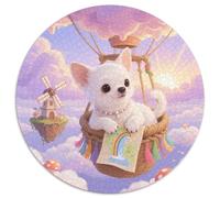 Chihuahua 1000 Pieces Circular Jigsaw Creative Dog Animals Seeking A Challenging And Relaxing Activity Games for Adults And Kids 1000pcs (67.5x67.5cm)