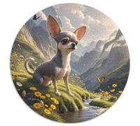 Chihuahua 1000 Pieces Circular Jigsaw Creative Dog Seeking A Challenging And Relaxing Activity Games for Adults And Kids 1000pcs (67.5x67.5cm)