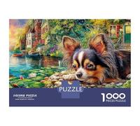 Chihuahua 1000 Pieces Fade-resistant Printing Puppy by Pon Brain Training Puzzle Get Well Soon Gift Travel-sized Storage Minimalist Design 38x26cm/1000pcs