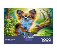 Chihuahua 1000 Pieces Jigsaw Puzzle Bundle Jigsaw Puzzle Extra-Thick Cardboard Jigsaw Puzzle Collector Mind Relaxation Office Break Travel 52x38cm/1000pcs