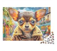 Chihuahua 1000 Pieces Jigsaw Puzzles Engaging Educational Games Chihuahua Serious Face Jigsaw Puzzle Home Decoration for Gifts 70x50cm/1000pcs