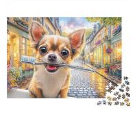 Chihuahua 1000 Pieces Jigsaw Puzzles Engaging Home Decoration Chihuahua Tongue Out Jigsaw Puzzles Unique Puzzle Gift for Gifts 38x26cm/1000pcs