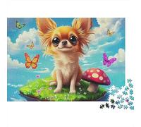 Chihuahua 1000 Pieces Puzzles Colorful Magic Island Chihuahua Wall Decoration Educational Game for Men And Women Challenging Jigsaw Jigsaw Puzzles for Adults 38x26cm/1000pcs