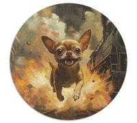 Chihuahua 1000 Pieces Round Circle Jigsaw Puzzles for Adults And Kids Geometric PrettyReliever Difficult Challenge 1000pcs (67.5x67.5cm)