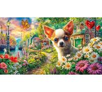 Chihuahua 1000Pc Adult Jigsaws Puzzle Game Fun Present & Activity for Home Impossible Hard Difficult Educational Game Decompression 38x52/1000pcs