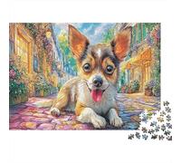 Chihuahua 1000Pieces JigsawPuzzlesChihuahua Pink Path Street ForAdults Colourful Brainteasing Age12+byth Challenging The Impossible Difficult Game Fun, Challenging 70x50cm/1000pcs