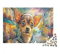 Chihuahua 1000Pieces JigsawPuzzlesChihuahua Sailor Collar ForAdults Colourful LargePiecePuzzles Age12+byth HomeDecoration Uncover The Puzzle 38x26cm/1000pcs