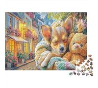 Chihuahua 1000Pieces JigsawPuzzlesChihuahua Teddy Bear ForAdult Challenging LargePiecePuzzles Age12+byth Challenging The Impossible Difficult Game Fun, Challenging 52x38cm/1000pcs