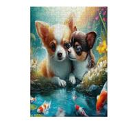 Chihuahua 300 Piece Count Premium Jigsaw Puzzle Cute Dog Pet For Adults Teens 14+ Concentration Training Indoor Game Family Game Night 300 PCS