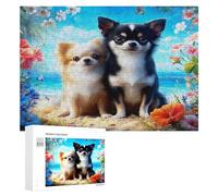 Chihuahua 300Pc Jigsaw Puzzles All Ages Cute Dog Pet Jigsaws Festive Gift Idea Family Bonding Activity Whimsical Design Stress Relief Home Decor 300 PCS