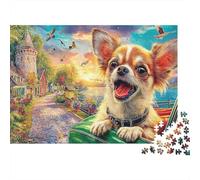 Chihuahua Adventure Jigsaw Puzzle For Everyone - 1000 Piece Cartoon Style Home Décor, Relaxing Brain Teaser & Premium Quality (1000pcs (75x50cm))