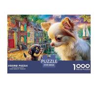 Chihuahua ArtIntricate 1000-Piece Jigsaw Puzzles for Adults Presenting A World of Challenging Puzzle Games - These Stand As The Premier Gift Jigsaw Puzzles for Adults And Kids Age 12 Years Up 38x26cm
