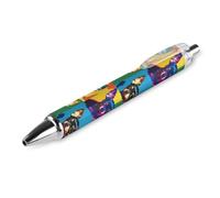 Chihuahua Artistic Headshot Black Retractable Ballpoint Pen 0.5mm Fine Point Work Pen Quick Dry Smooth Write Pens 1 PCS AS PIC 1