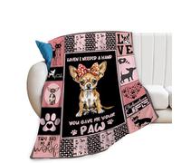 Chihuahua Blanket Dog Throw Blanket Cozy Fleece Flannel Plush Bedding Chihuahua Gifts Stuff for Girls Women Teen for Couch Sofa Bed Decor 40"X50"