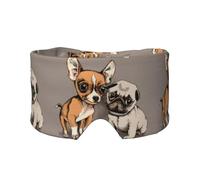 Chihuahua Bulldog Cute Pug Dog Pet Animal Friends Puppy Beige, Full Eye Covers Light Blocking Eye Mask Sleep Eye and Ear Muffs