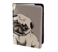 Chihuahua Bulldog Cute Pug Dog Pet Animal Friends Puppy Beige, Passport Holder PU Leather Travel Wallet Passport Case Passport Covers 5.5 in