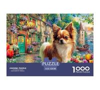Chihuahua by River 1000 Puzzles Adults Puzzle Adults Puzzle Puzzle Game Difficult Impossible Challenging & Brainteasing 52x38cm/1000pcs