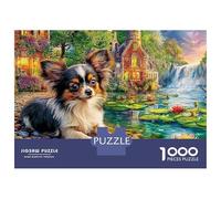 Chihuahua by Sea Jigsaw Puzzles for Adult Educational Game Difficult Challenges 1000 Piece Animal Difficult Hard Jigsaw Puzzles for Man And Woman with Letters on Back 38x26cm/1000pcs