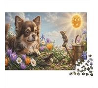 Chihuahua Classic 1000 Pc Rigid Cardboard Jigsaw Spring Flowers for Seniors Brain Training Rainy Day Fun Must-Have for Puzzle Lovers 38x26cm/1000pcs
