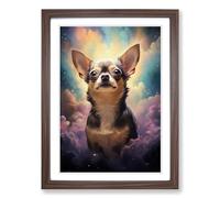 Chihuahua Conceptual Framed Print | A2 Walnut Framed Wall Art | Ready to Hang | Modern Animal Picture | Living Room Bedroom Lounge Office