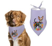 Chihuahua Day of The Dead Cute Dog Bandana Triangle Adjustable Washable