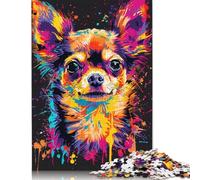 Chihuahua DJ Neon Jigsaws Puzzle 1000 Pieces Adult Jigsaw Puzzle Educational Games Toys Diy Wooden Creative Puzzle Gifts 1000pcs (75x50cm)