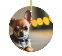 Chihuahua Dog 1 Print Ceramic Christmas Tree Hanging Ornament Festive Decor Xmas for Home Shops Office