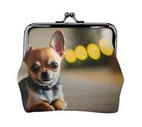 Chihuahua Dog 1 print Cute Buckle Coin Purses Vintage Pouch Kiss lock Change Purse Wallets for Women Fashion, Black, One Size, Vintage