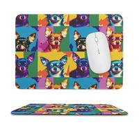 Chihuahua Dog Art Doodle Mouse Pad Waterproof Ultra-Thin Non-Slip Rubber Base Square Mouse Mat Gaming Mousepad 7.9"x9.4"