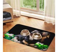 Chihuahua Dog Cute,Waterproof Pet Feeding Mat,PU Leather Placemats for Cat Dog Water Bowl,Food Mats,40x60cm