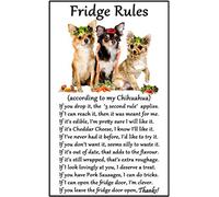 Chihuahua Dog Gift - Fridge Rules - Large Fun flexible Fridge Magnet- size 16cms x 10 cms (approx. 6" x4")
