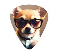 Chihuahua Dog Glasses 1 Guitar Picks Set-Premium Abs Material,Various Thicknesses-Enhance Your Playing Experience