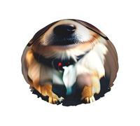 Chihuahua Dog Glasses 1 Print Double Layer Shower Cap Reusable Lightweight And Soft Bath Hair Cap For Women