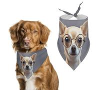 Chihuahua Dog Glasses Dog Bandanas for Feeding Grooming, Triangle Pet Bibs Washable Pets Scarf for Cats & Dogs