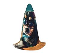 Chihuahua Dog Glasses Halloween Hooded Cape Costume Carnivals,Hooded Cloak Halloween Costumes Christmas Cosplay
