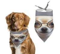 Chihuahua Dog Glasses Pet Scarfs Funny Adjustable Cat Scarves Washable Decorative Pet Triangle Bibs Bandanas for Medium Dog Pets for Pet Daily Wear Parties Modeling