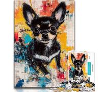 Chihuahua Dog Jigsaw Puzzles for Teenagers 1000 Piece Puzzle,Decompressing Intellectual Educational Toy Secret Santa Gifts (75x50cm)