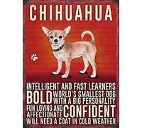 Chihuahua Dog Metal Wall Sign - Intelligent and Fast Learners...