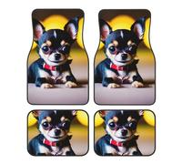 Chihuahua Dog Non-Slip Car Floor Mats 4-Piece Set Full Coverage Vehicle Liners Universal Fit Auto Accessories