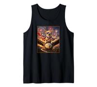 Chihuahua Dog on Bald Eagle American Flag Glasses USA Tank Top