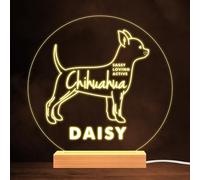 Chihuahua Dog Pet Silhouette Personality Warm Lamp Personalised Gift Night Light | Personalised Gift For Home, Lamp Room Décor | Kids & Adults Night Lights With Name | Personalised Gift For Bedroom |