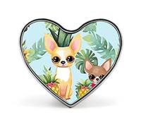 Chihuahua Dog Pine Fashion Brooch Pin - White Panther 1 Inch Cute Enamel Heart Badges, Metal Lapel Pins for Men & Women, Decorative Metal Pinback for Hats, Shirts, Bags, Jackets & Accessories