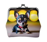Chihuahua Dog Print Practicality Coin Purse Cute Mini Coin Pouch for Women (4.52 x 4.13in) Exquisite, Black, One Size
