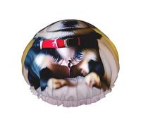 Chihuahua Dog Print Shower Cap For Women Lightweight Reusable Softdouble Waterproof Layers Leakproof.