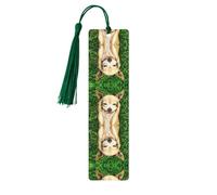 Chihuahua Dog Print Wooden Bookmark Bookmarks with Tassels Book Marks for Reading Hardcover Books Notebooks